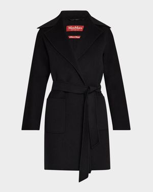 Valda Notched Wrap-Front Coat