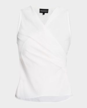 Sleeveless Wrap-Front Top