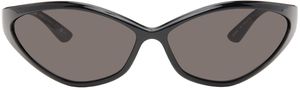 Balenciaga Black 90s Oval Sunglasses