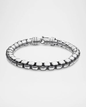Men's Box Chain Bracelet in Silver, 7mm