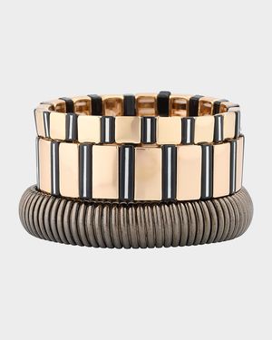 The New York Stack Cobra Bracelets, Set of 3