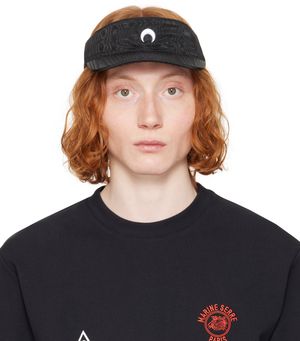 Marine Serre Black Recycled Moire Visor Cap