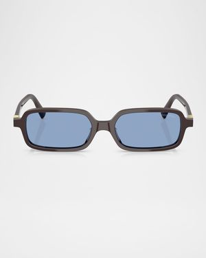 Logo Acetate Rectangle Sunglasses