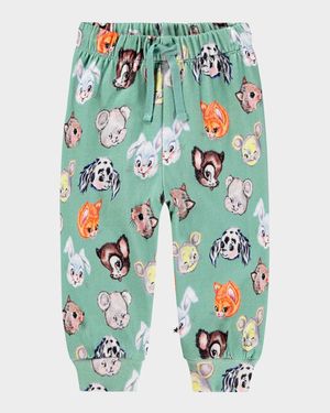 Boy's Simeon Squirrel-Print Jogger Pants, Size Newborn-3