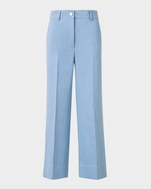 Chiara Wide Leg Cotton Wool Denim Pants