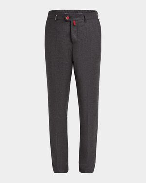 Men's Mini Houndstooth Wool-Cashmere Pants