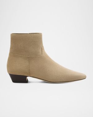 Stassi Suede Zip Ankle Boots