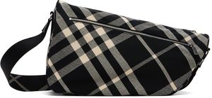 Burberry Black & Beige Large Shield Bag