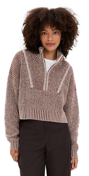 STAUD Cropped Hampton Sweater Bisque XL
