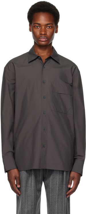 Solid Homme Gray Embroidered Shirt