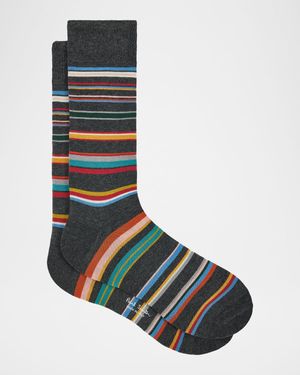 Men's Martin Signature Stripe Cotton Crew Socks