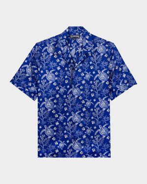 Men's Silk X-Ray Turtles Bowling Shirt