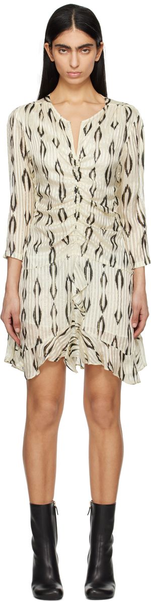 Isabel Marant Beige & Black Octavia Minidress