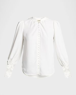 Ava Lace-Cuff Blouse