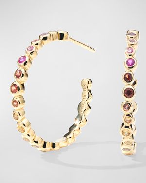 18K Starlet Hoop Earrings with Mixed Sapphires