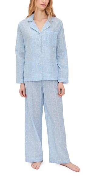 LoveShackFancy Sana Pajama Set CHILLED BLUE S