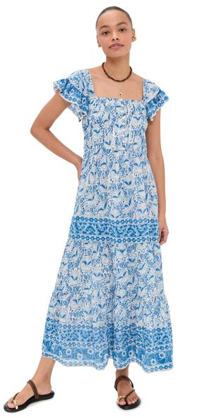 Bell Fleur Maxi Dress Blue Print M