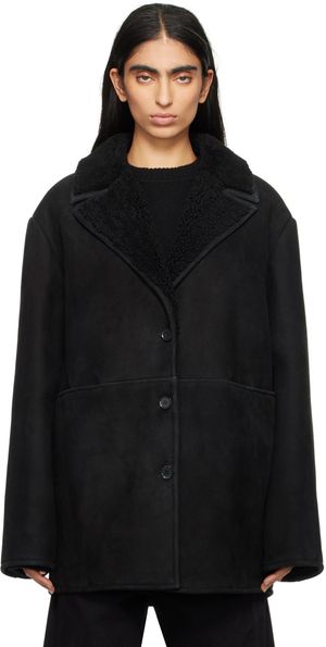 Loulou de Saison Black Cirebo Shearling Jacket
