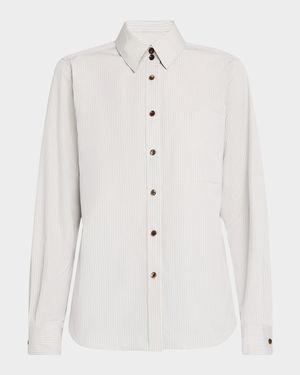 Button-Down Striped Cotton Shirt