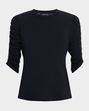 Waldorf Ruched-Sleeve Tee