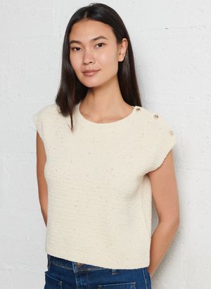 Maison 123 - Pull col rond en coton mélangé - Taille XL - Beige