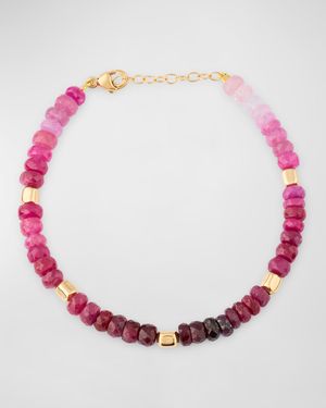 Jumbo Stone and Gold Bead Bracelet