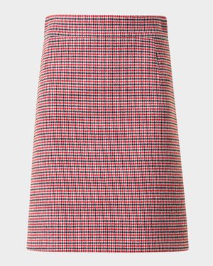 Houndstooth Wool Fresco A-Line Mini Skirt