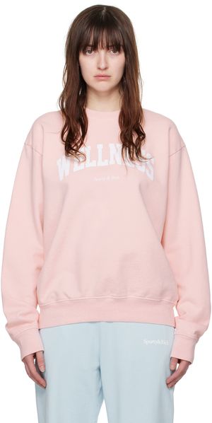 Sporty & Rich Pull molletonné de style collégial 'Wellness' rose