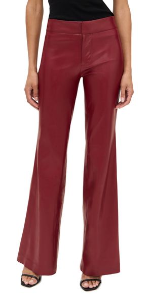 alice + olivia Andrew Vegan Leather Trousers Oxblood 14