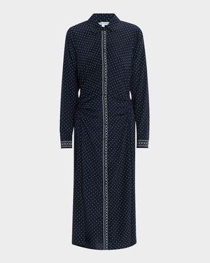 Lex Polka Dot Silk Midi Dress