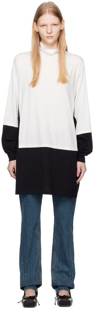 MM6 Maison Margiela White & Black Paneled Minidress