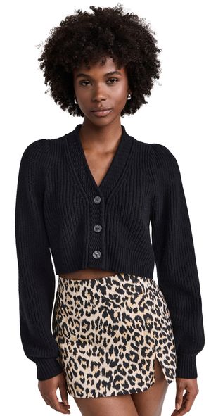 LoveShackFancy Avignon Crop Cardigan Ivory XL