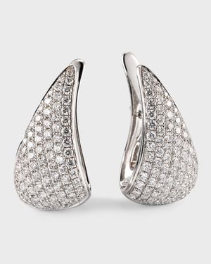 18K White Gold Pave Claw Earrings