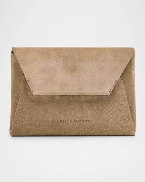 Envelope Flap Suede Wallet on Chain