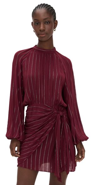 Dress To Short Metallic Wrap Dress Wine S