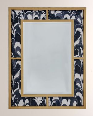 Bedford Mirror with Black Orchid Fabric