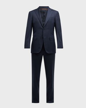 Men's Tonal Plaid Wool Suit