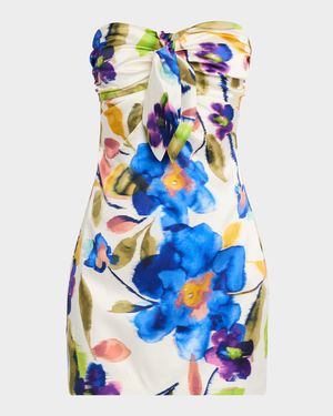 Orion Strapless Floral-Print Bodycon Mini Dress