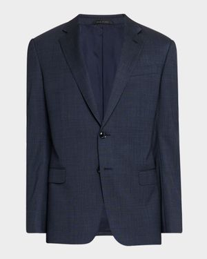 Men's Wool and Silk Chambray Two-Piece Suit