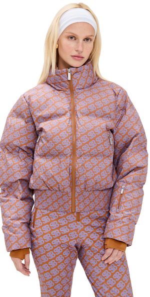 Sweaty Betty Cropped Ski Jacket Brown Sb Print XS