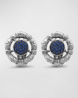 Blue Sapphire Earrings in Sterling Silver