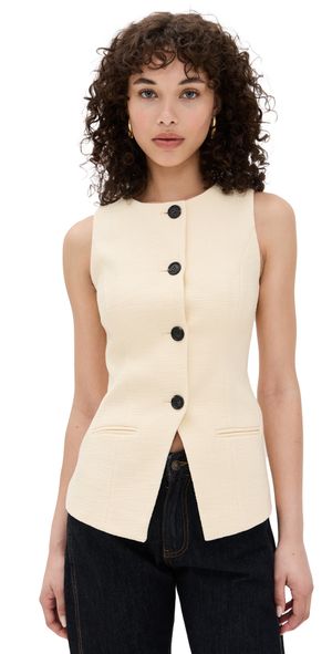 ALIGNE Leo Boucle Waistcoat Yellow 12