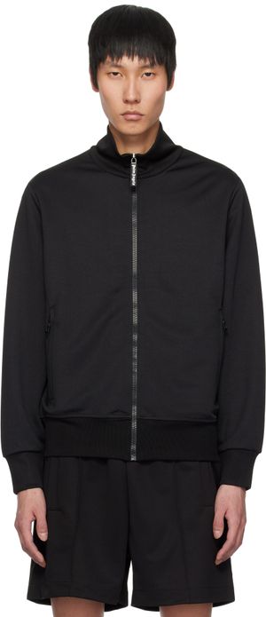 Palm Angels Black Curved Logo Track Jacket