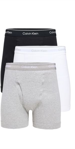 Calvin Klein Underwear Cotton Classic Boxer Briefs 3 Pack Black/Grey Heather/White XL