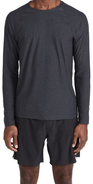 Rhone Reign Long Sleeve Tee Black Heather L
