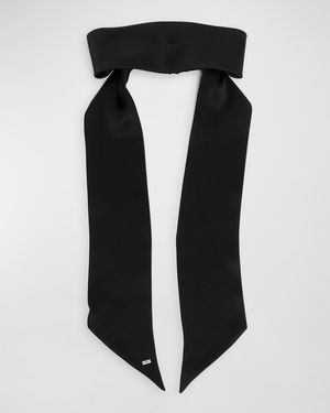 Wide Silk Headband With Scarf Accent