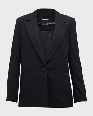 Denny Notch-Collar Boyfriend Blazer