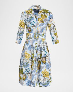 Audrey 1 Pleated Floral-Print Midi Shirtdress