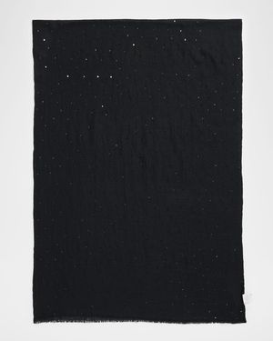 Cashmere/Silk Scarf with Scattered Sequins