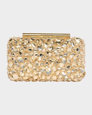 Bead & Crystal T-Bar Clutch Bag